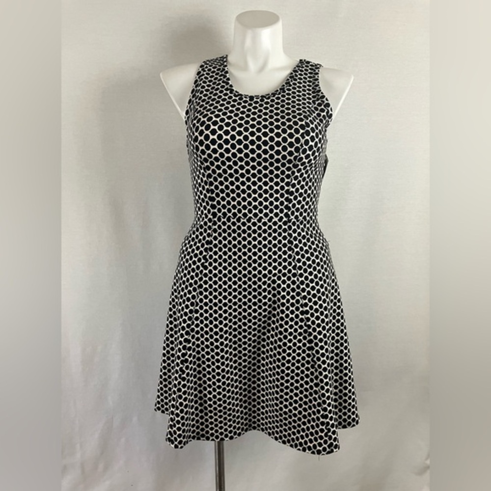 Karen Kane Black and Cream Geometric Mini Dress